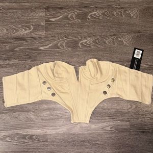 Oatmeal “Change My Mind Bustier Oatmeal” White Fox